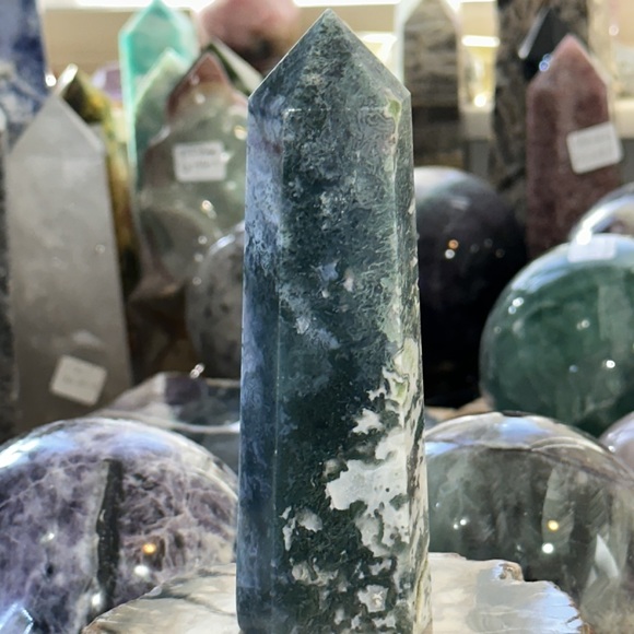 🔥SALE🔥 Moss Agate Crystal Tower! - Picture 7 of 11